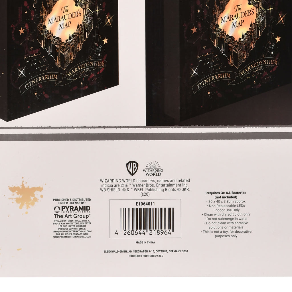 Produktbild Harry Potter - Karte des Rumtreibers Wandbild mit Licht