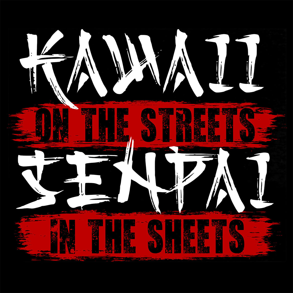 Produktbild Kawaii & Senpai T-Shirt für Anime Fans schwarz