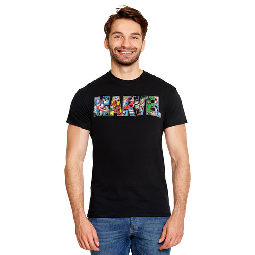 Produktbild Marvel - Comic Strip Logo T-Shirt schwarz