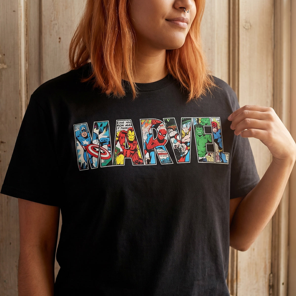 Produktbild Marvel - Comic Strip Logo T-Shirt schwarz