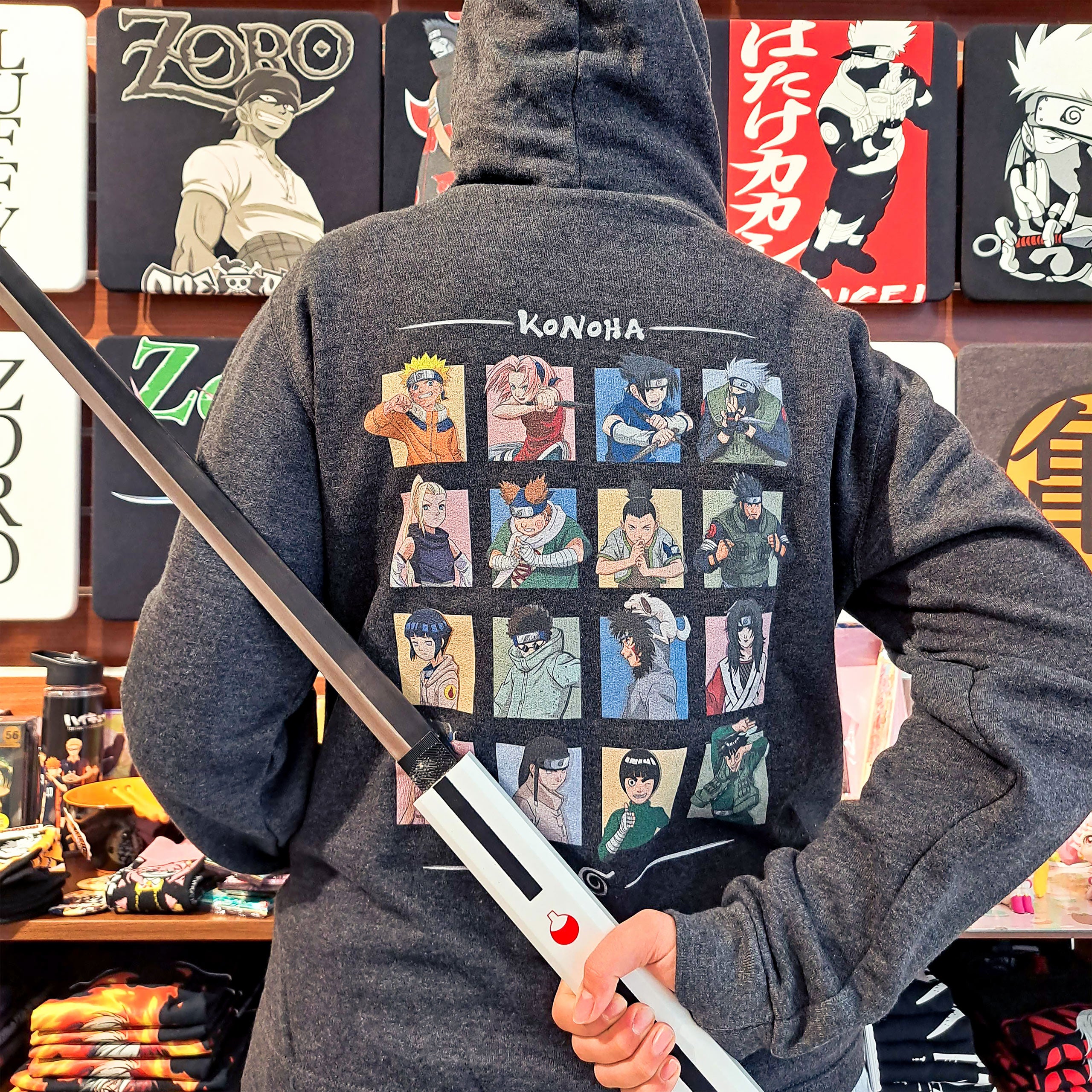 Produktbild Naruto - Characters of Konoha Hoodie grau