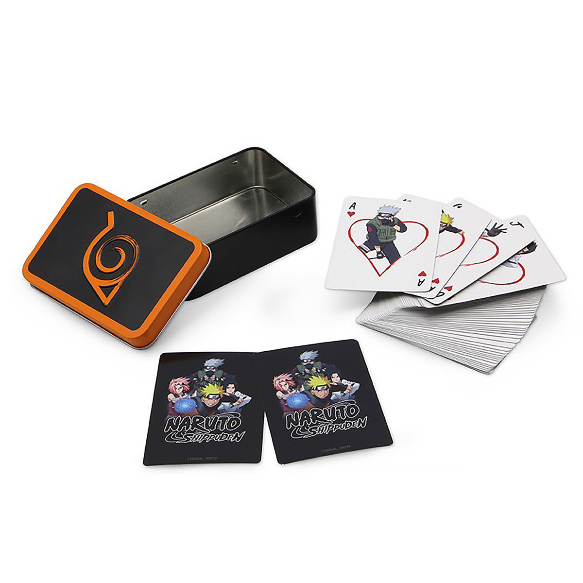 Produktbild Naruto Shippuden - Konoha Symbol Spielkarten in Metallbox