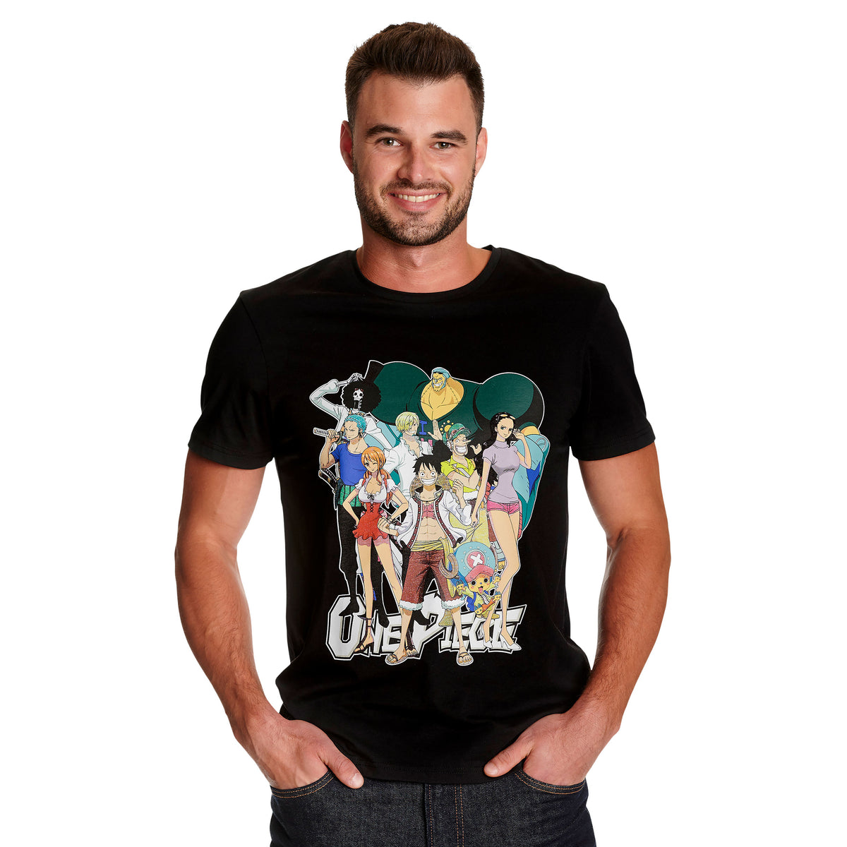 Produktbild One Piece - Ruffy mit Strohhutbande T-Shirt schwarz