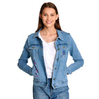 Produktbild Lilo & Stitch - Flowers Jeansjacke Damen blau