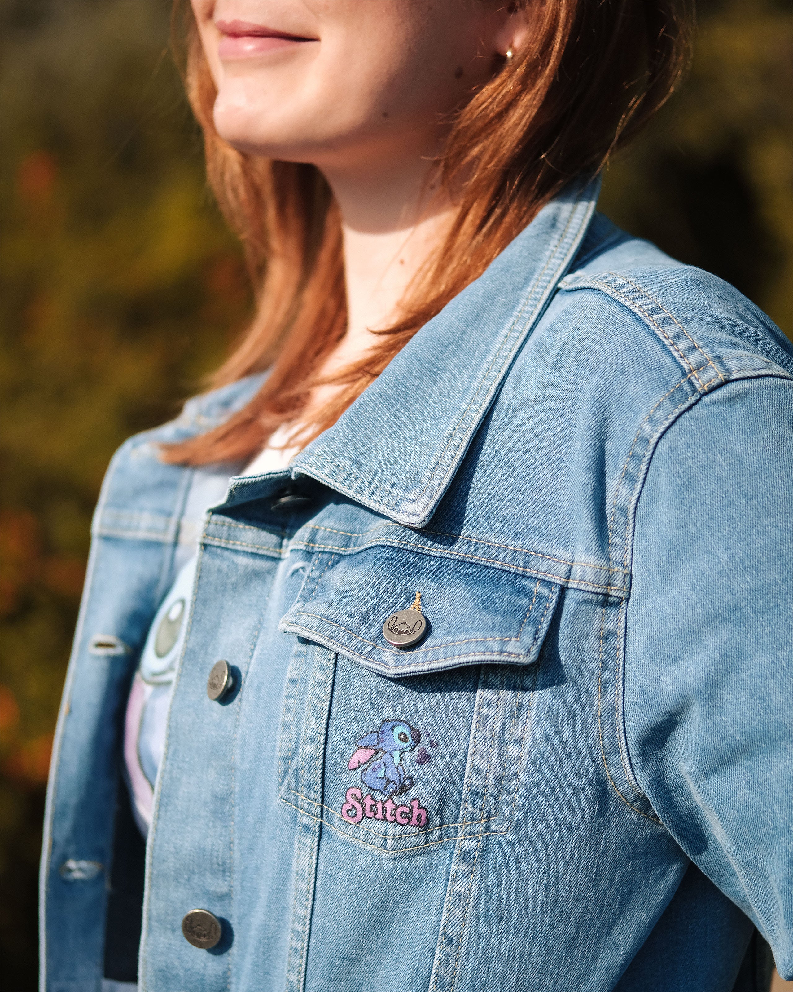 Produktbild Lilo & Stitch - Flowers Jeansjacke Damen blau