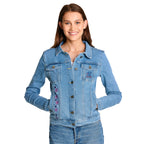 Produktbild Lilo & Stitch - Flowers Jeansjacke Damen blau