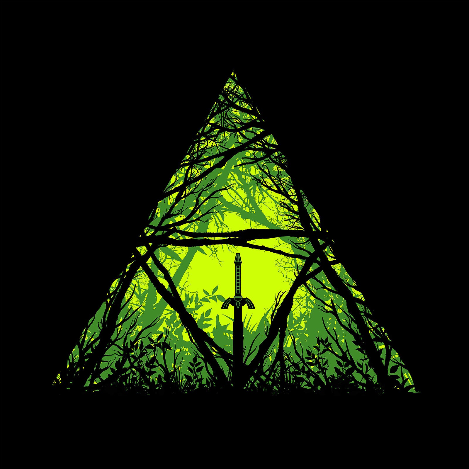 Produktbild Masterschwert im Wald T-Shirt für Zelda Fans schwarz
