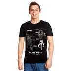Produktbild Star Wars - Boba Fett Slave I Sketch T-Shirt schwarz