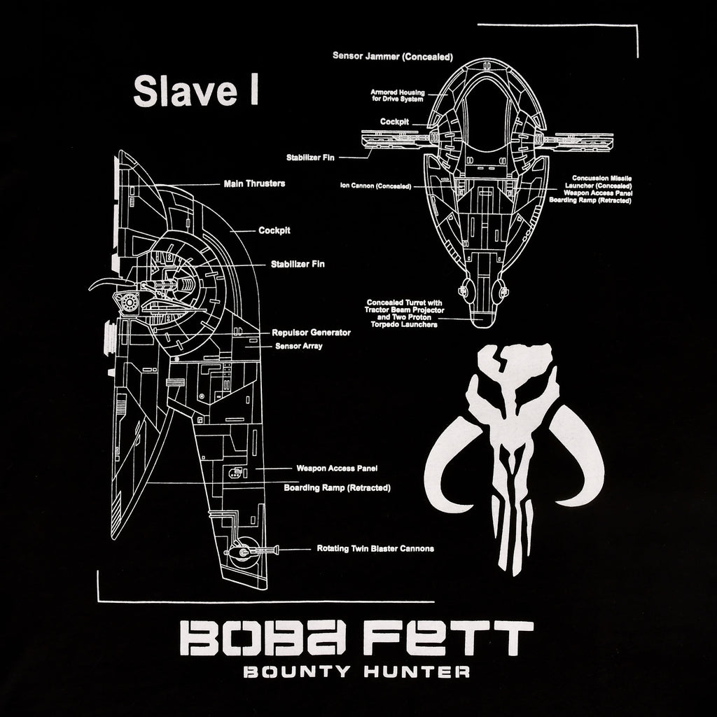 Produktbild Star Wars - Boba Fett Slave I Sketch T-Shirt schwarz