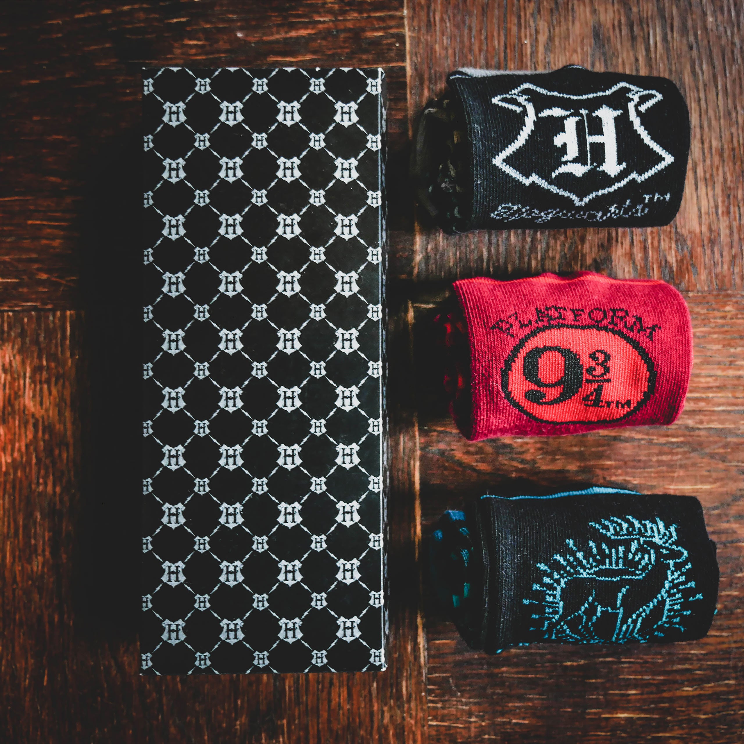 Produktbild Hogwarts Socken 3er Set in Geschenkbox - Harry Potter