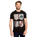 Produktbild Attack on Titan - Military Divisions Shields T-Shirt schwarz