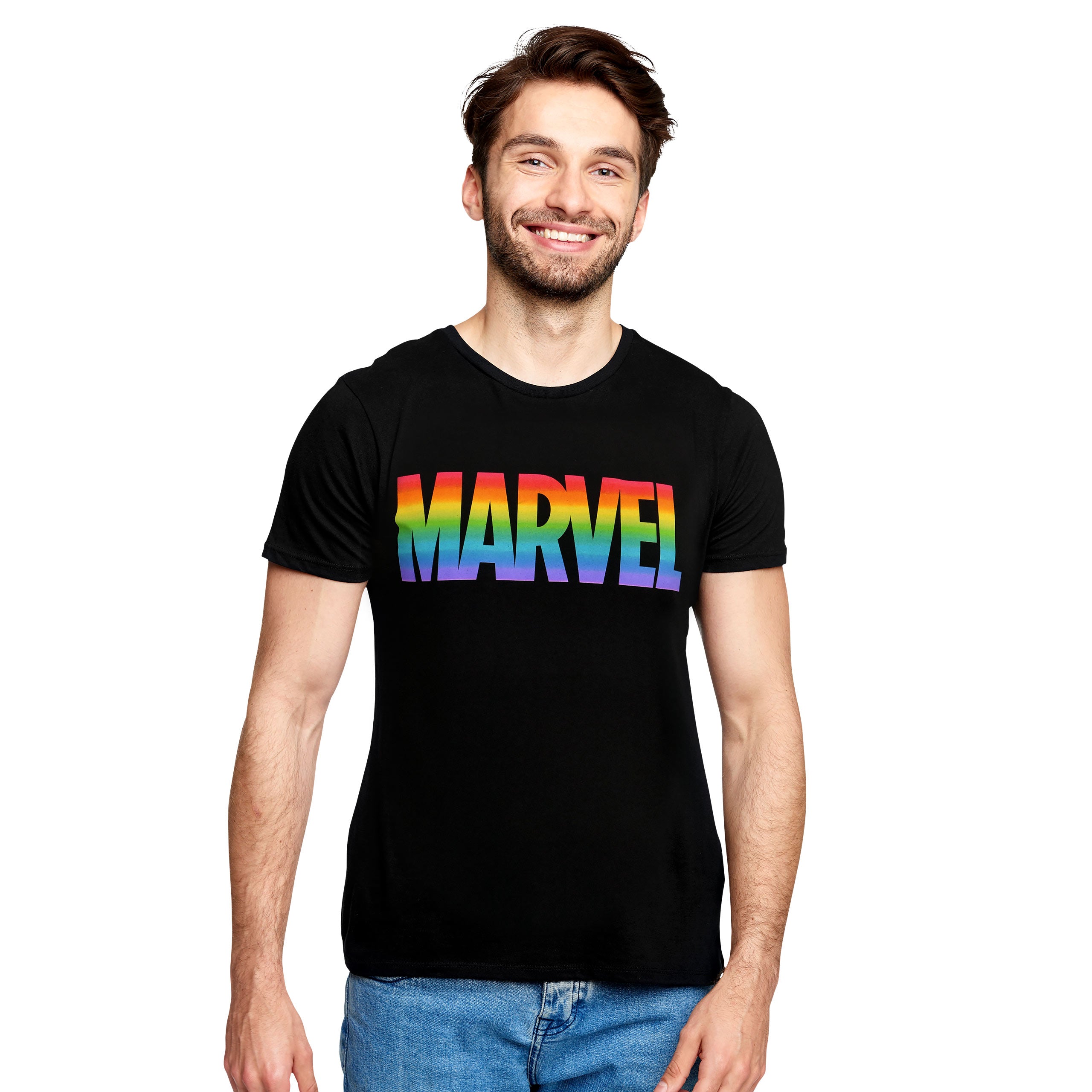 Produktbild Marvel - Rainbow Pride Logo T-Shirt schwarz