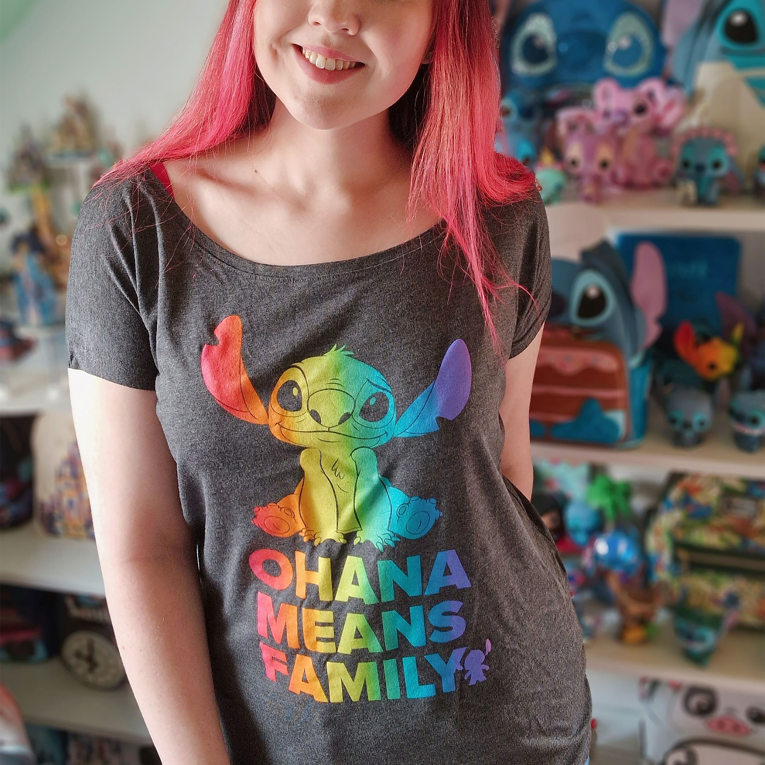 Produktbild Lilo & Stitch - Ohana Rainbow Pride T-Shirt Damen Loose Fit