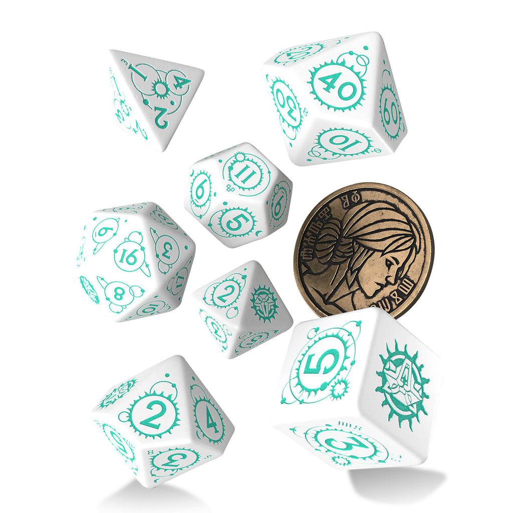 Produktbild Witcher - Ciri RPG Würfel Set 7tlg mit Sammlermünze