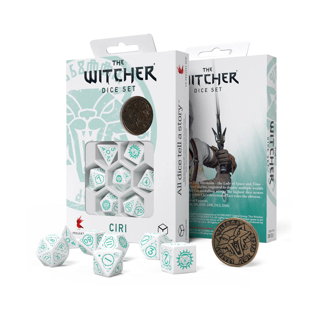 Produktbild Witcher - Ciri RPG Würfel Set 7tlg mit Sammlermünze