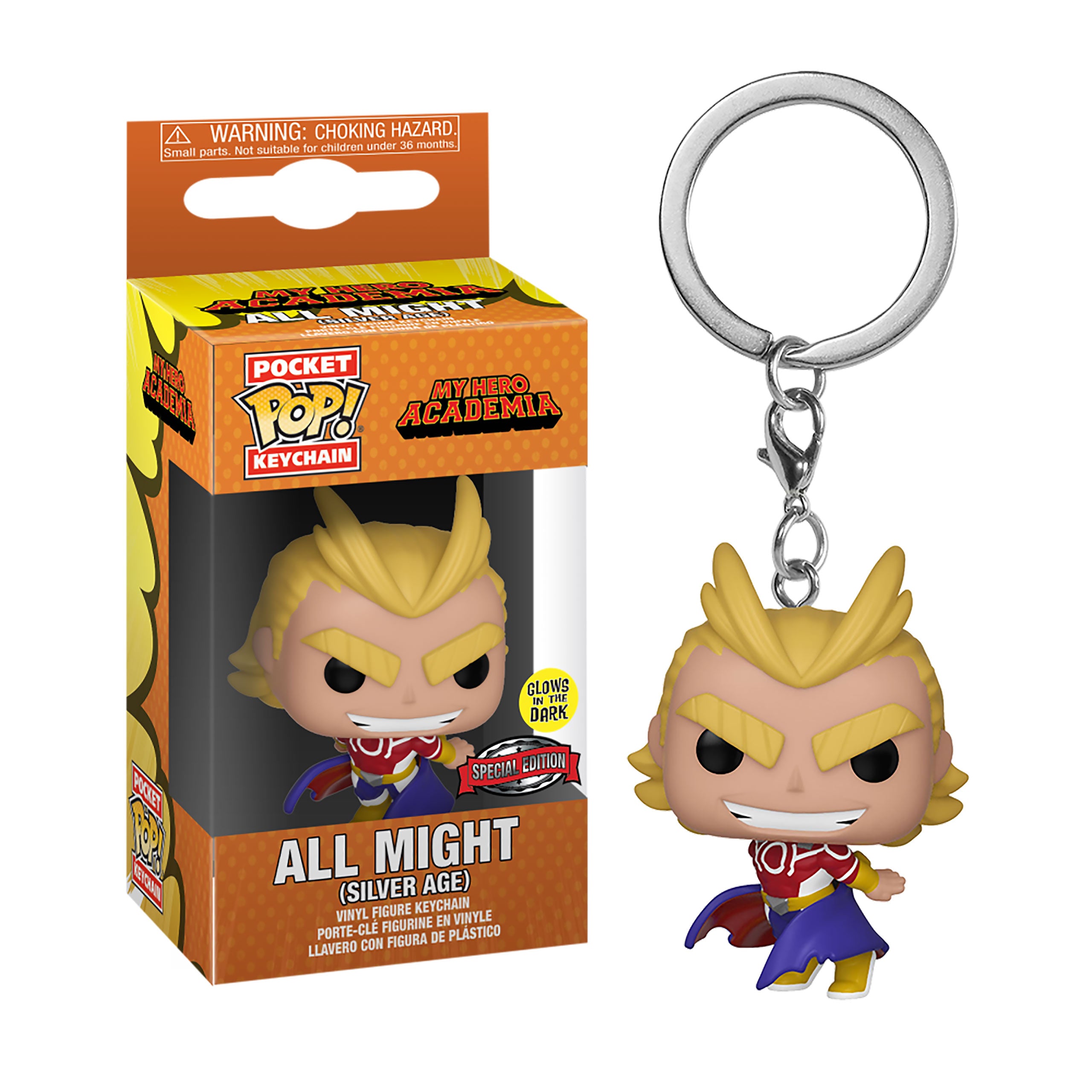 Produktbild My Hero Academia - All Might Silver Age Funko Pop Schlüsselanhänger