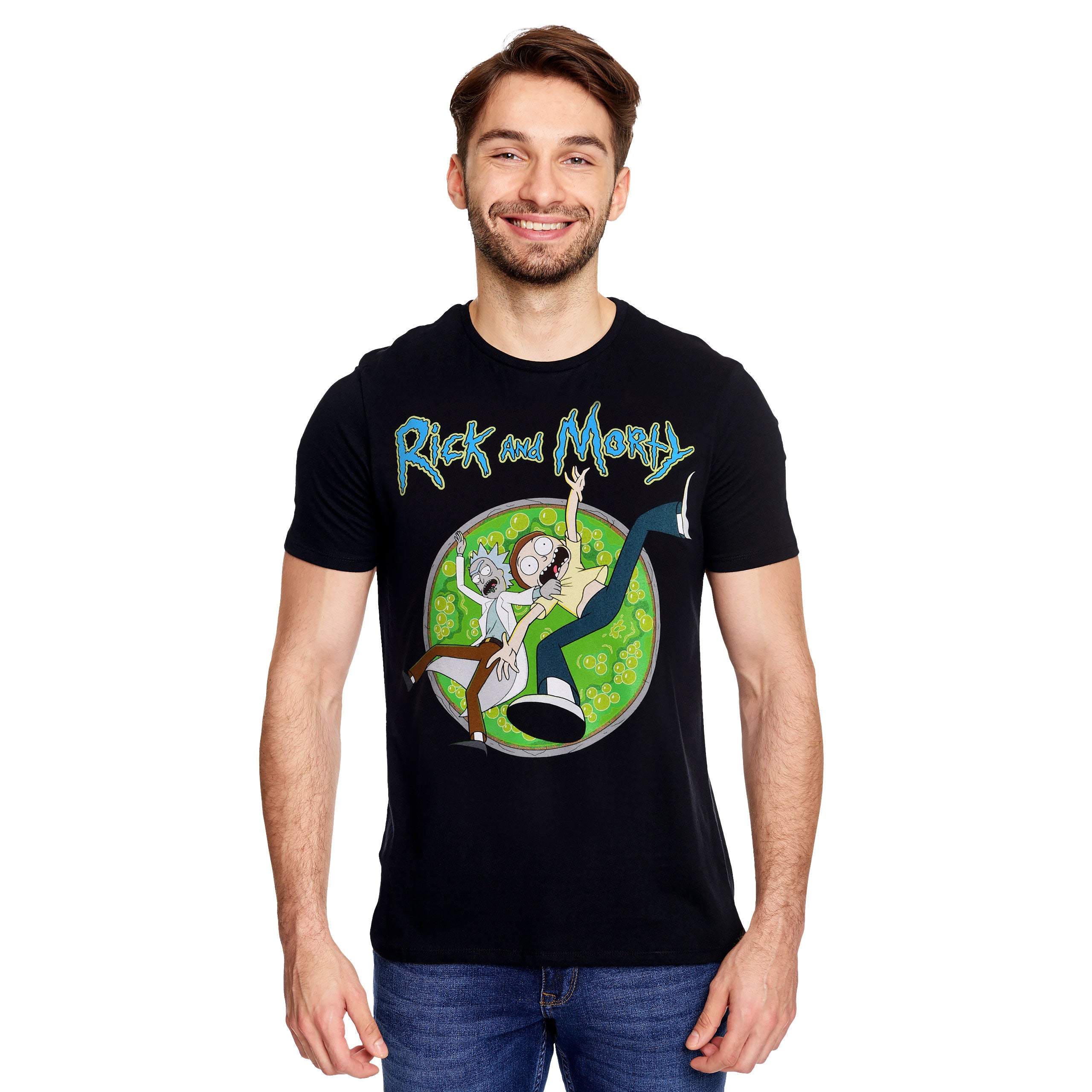Produktbild Rick and Morty - Portal Circle T-Shirt schwarz
