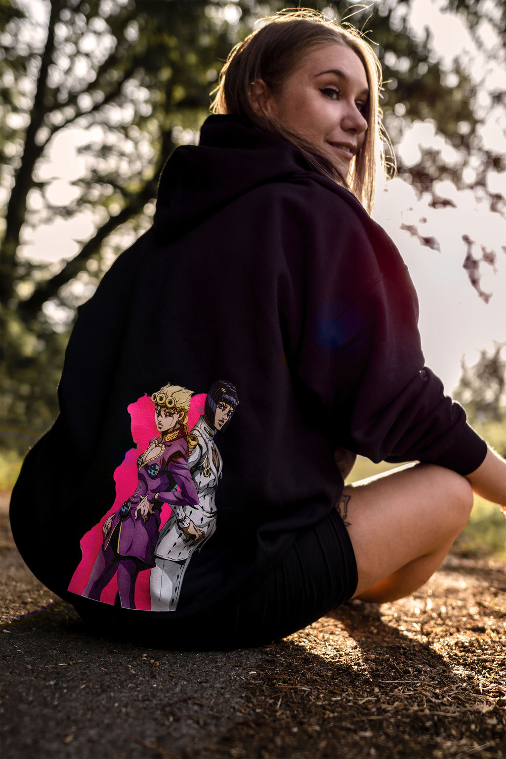 Produktbild JoJo's Bizarre Adventure - Giorno und Bruno Hoodie schwarz