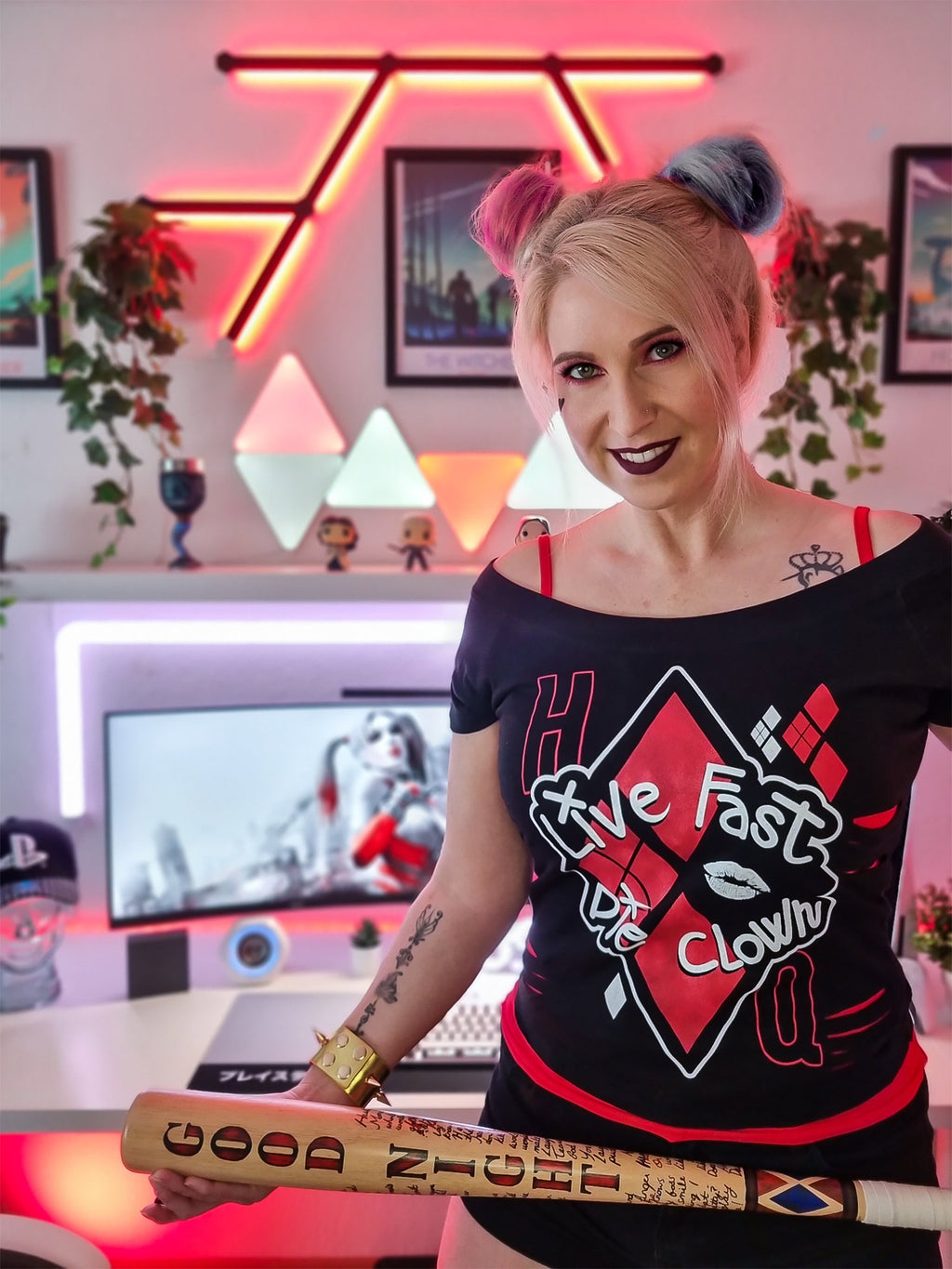 Produktbild Harley Quinn - Live Fast Die Clown 2in1 T-Shirt Damen