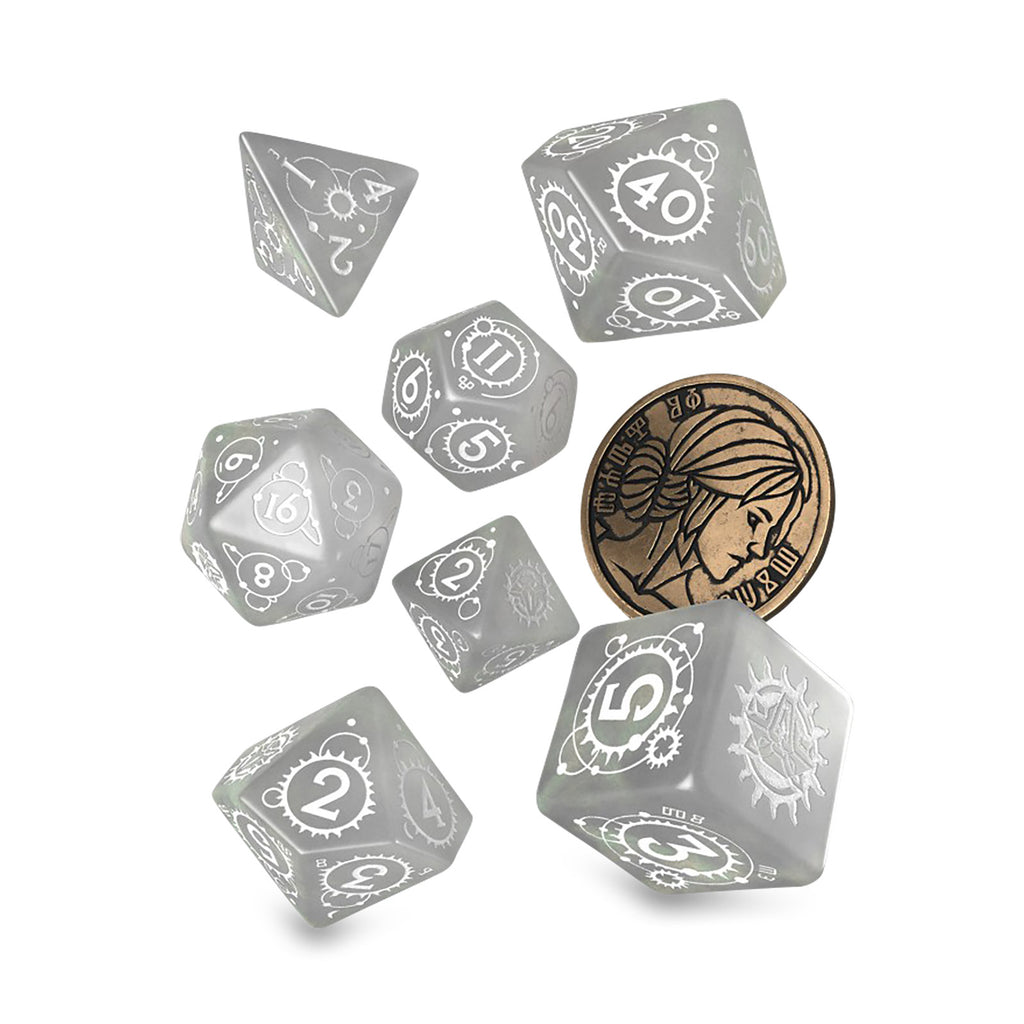 Produktbild Witcher - Ciri Lady of Space & Time RPG Würfel Set 7tlg mit Sammlermünze