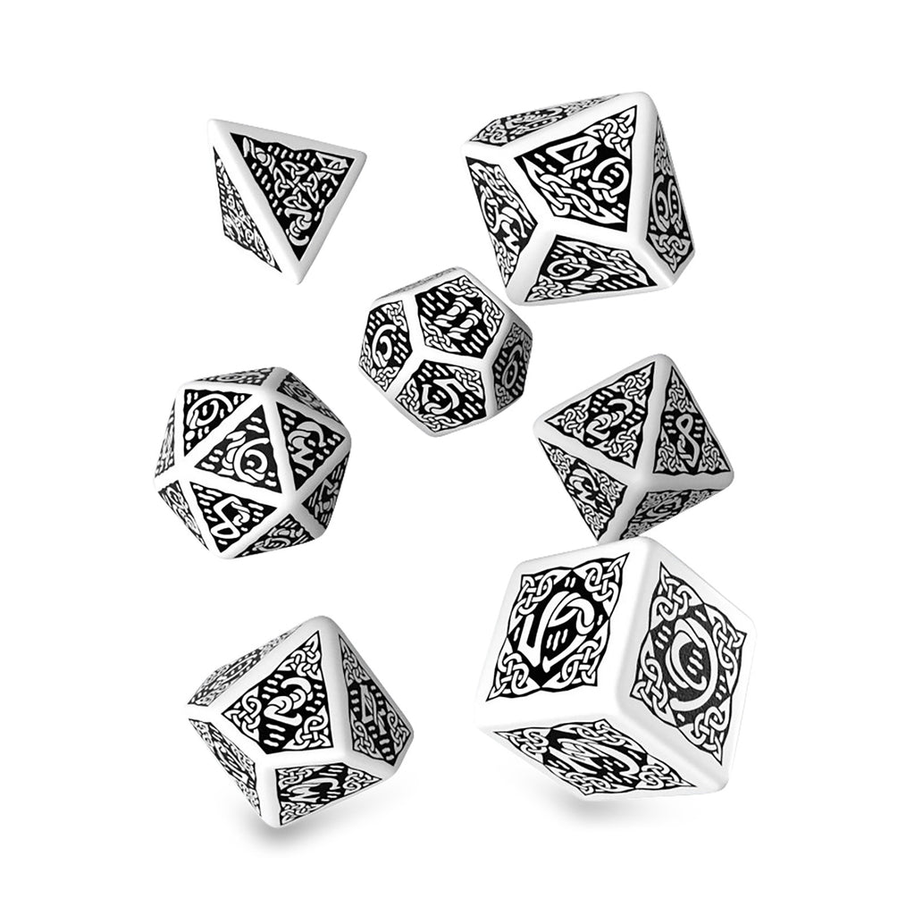 Product image Celtic 3D Revised White & Black RPG Dice Set 7pcs