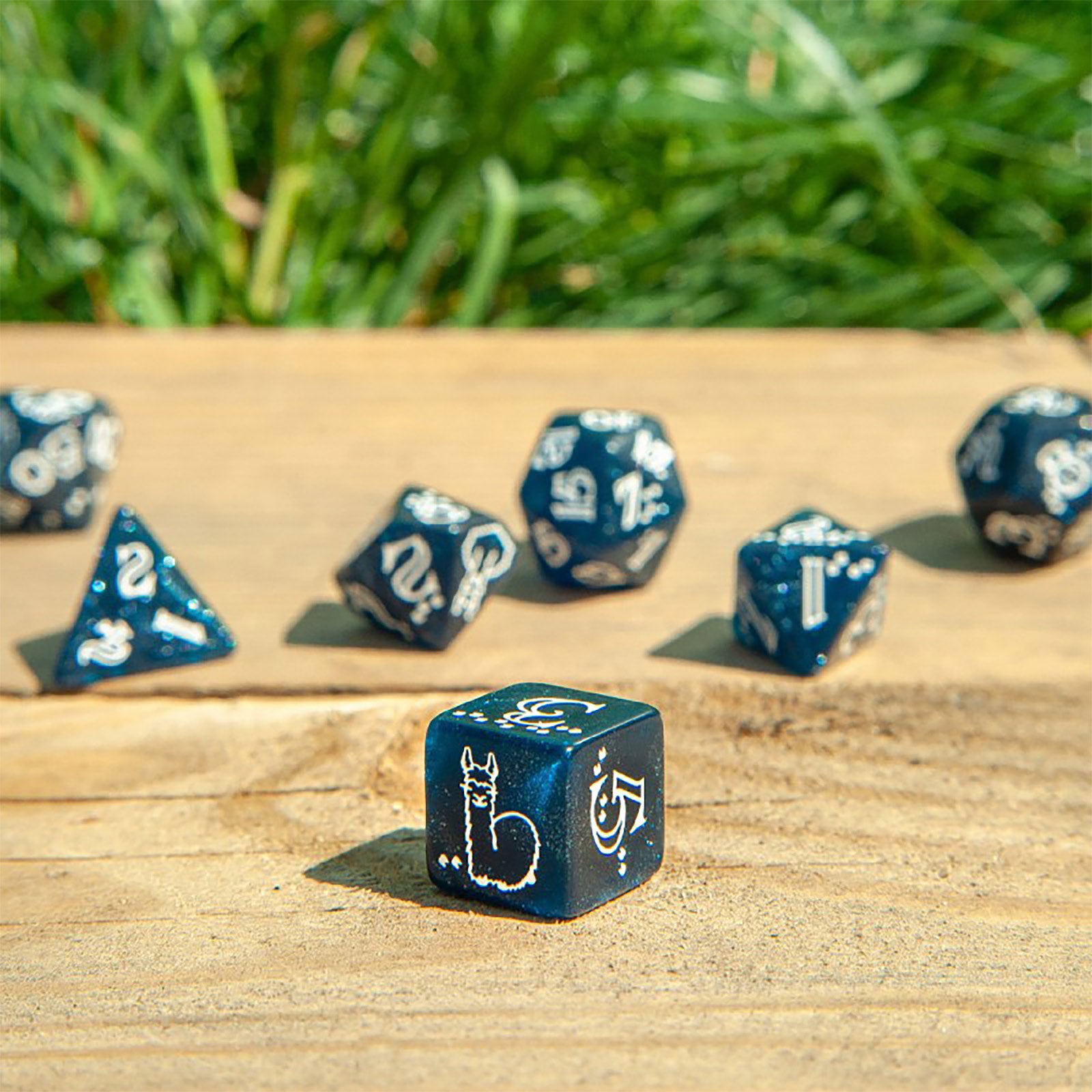 Produktbild Llama Glitter RPG Würfel Set 7tlg