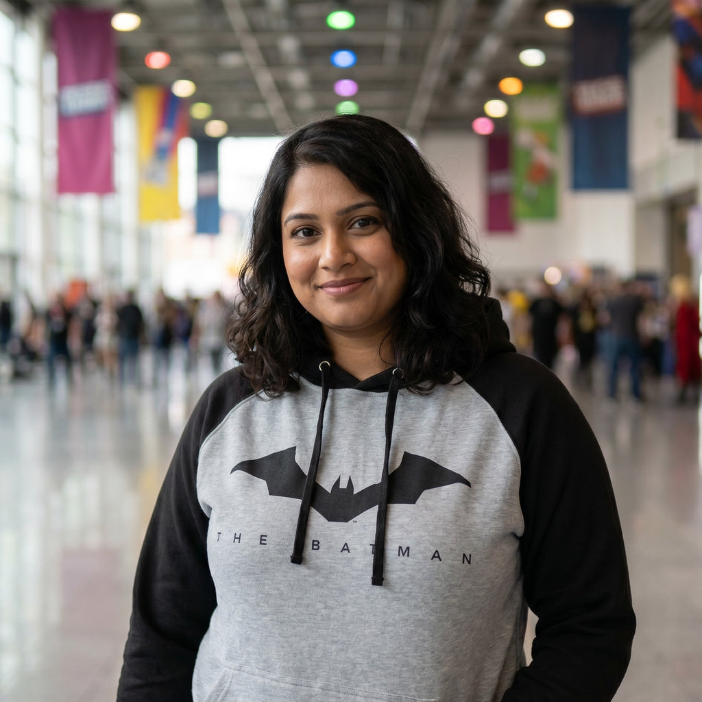 Produktbild The Batman - Logo Baseball Hoodie grau-schwarz