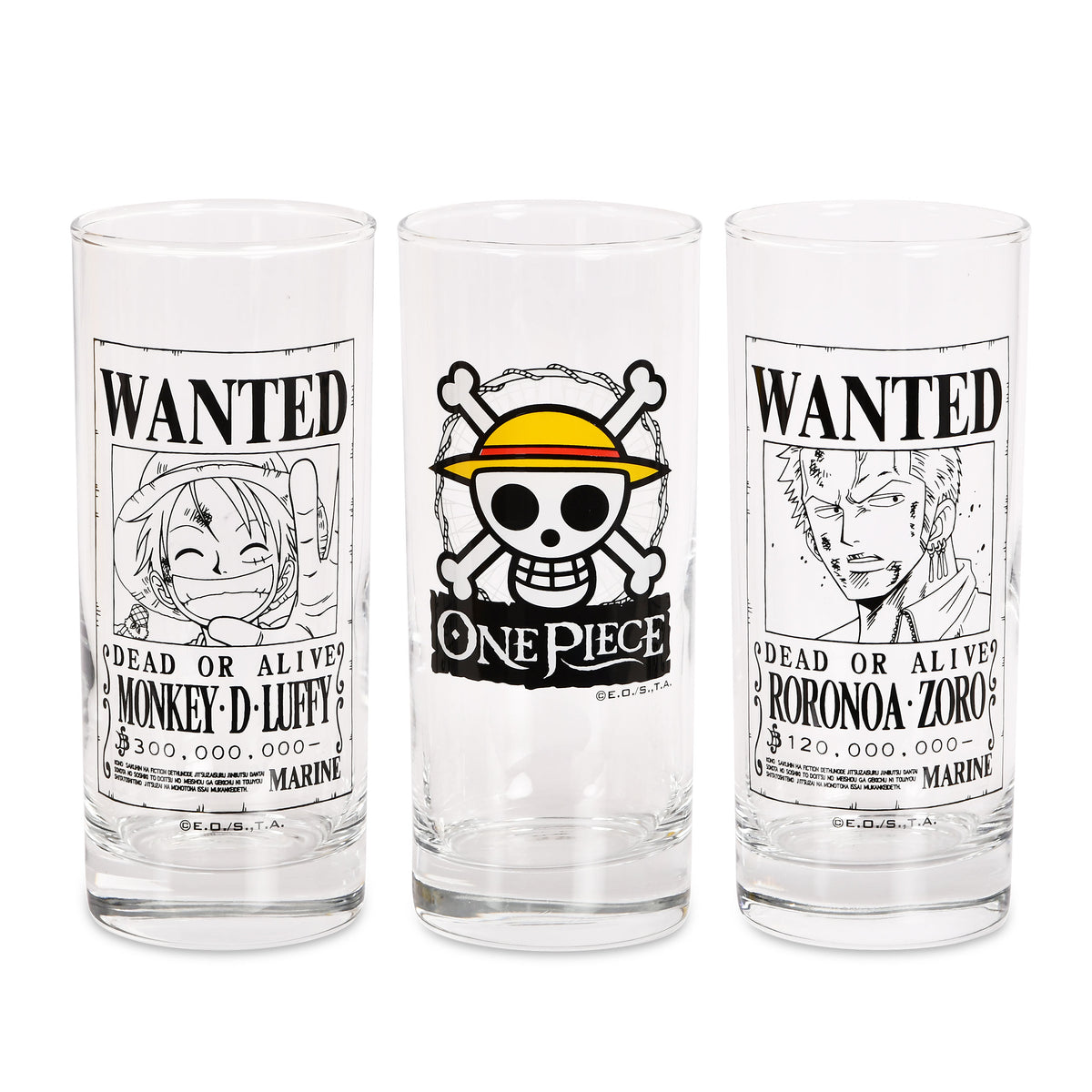 Produktbild One Piece - Wanted Gläser 3er Set