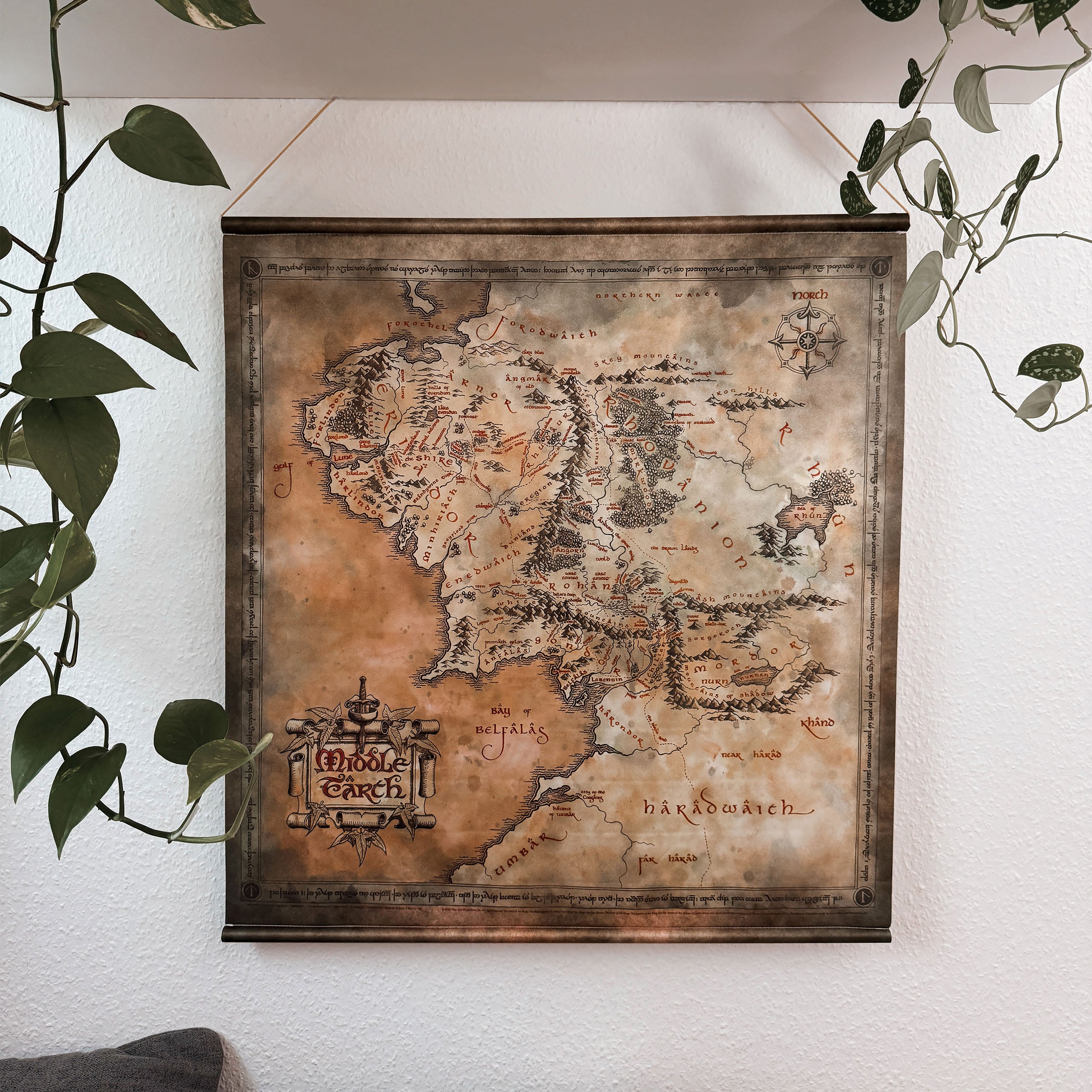 Produktbild Der Herr der Ringe - Mittelerdekarte Wall Scroll
