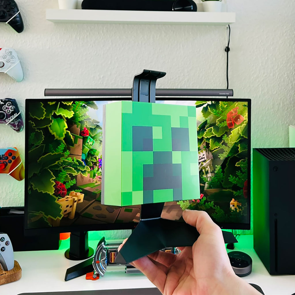 Produktbild Creeper Kopfhörer Ständer mit Licht - Minecraft