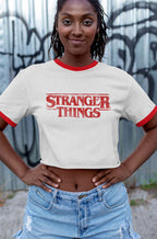 Produktbild Stranger Things - Distressed Logo Crop Top weiß