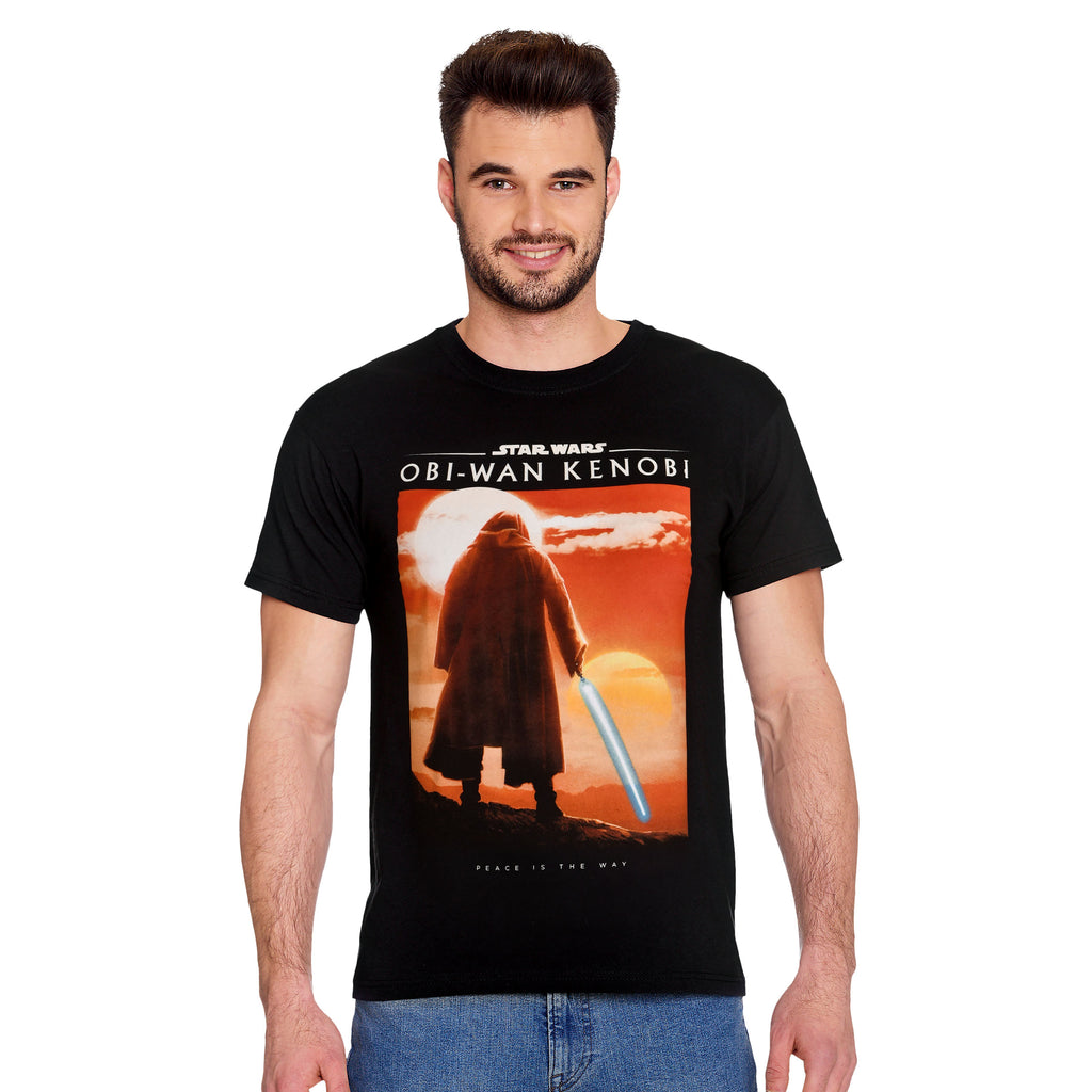 Produktbild Star Wars - Obi-Wan Peace Is The Way Poster T-Shirt schwarz