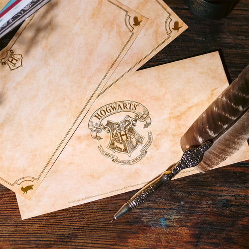 Produktbild Harry Potter - Schreibfeder mit Hogwarts Briefpapier Set