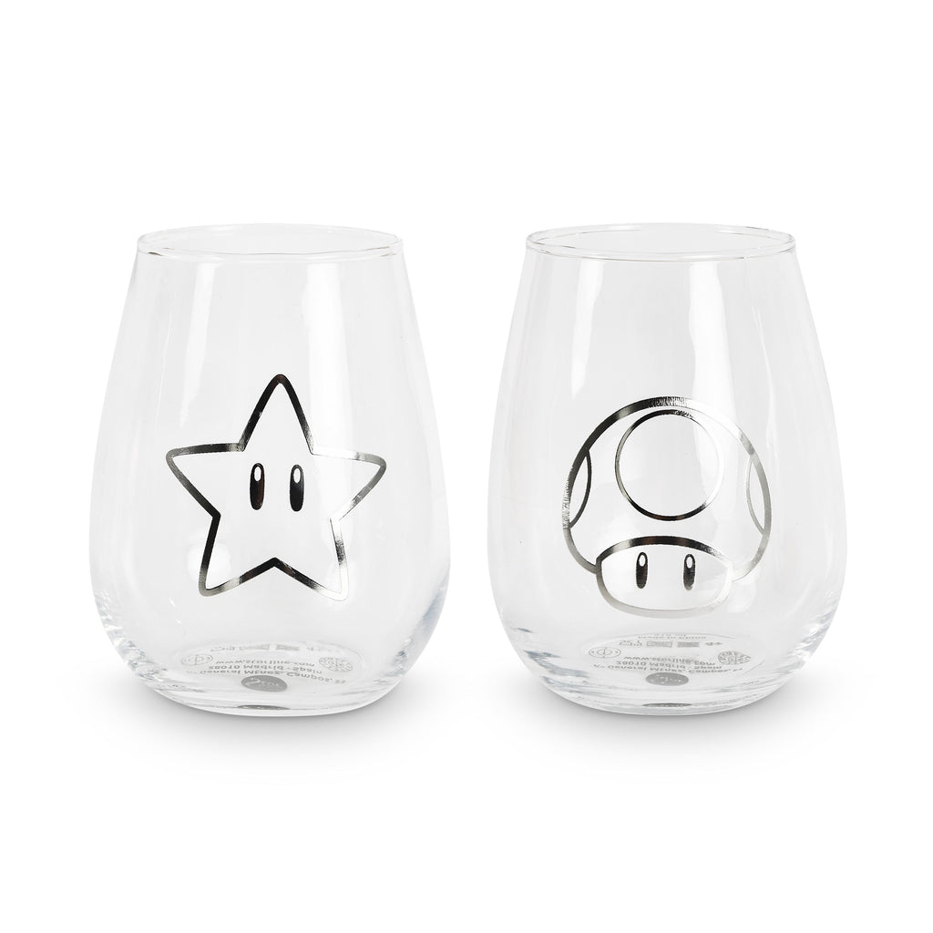 Produktbild Super Mario - Star & Super Pilz Gläser 2er Set