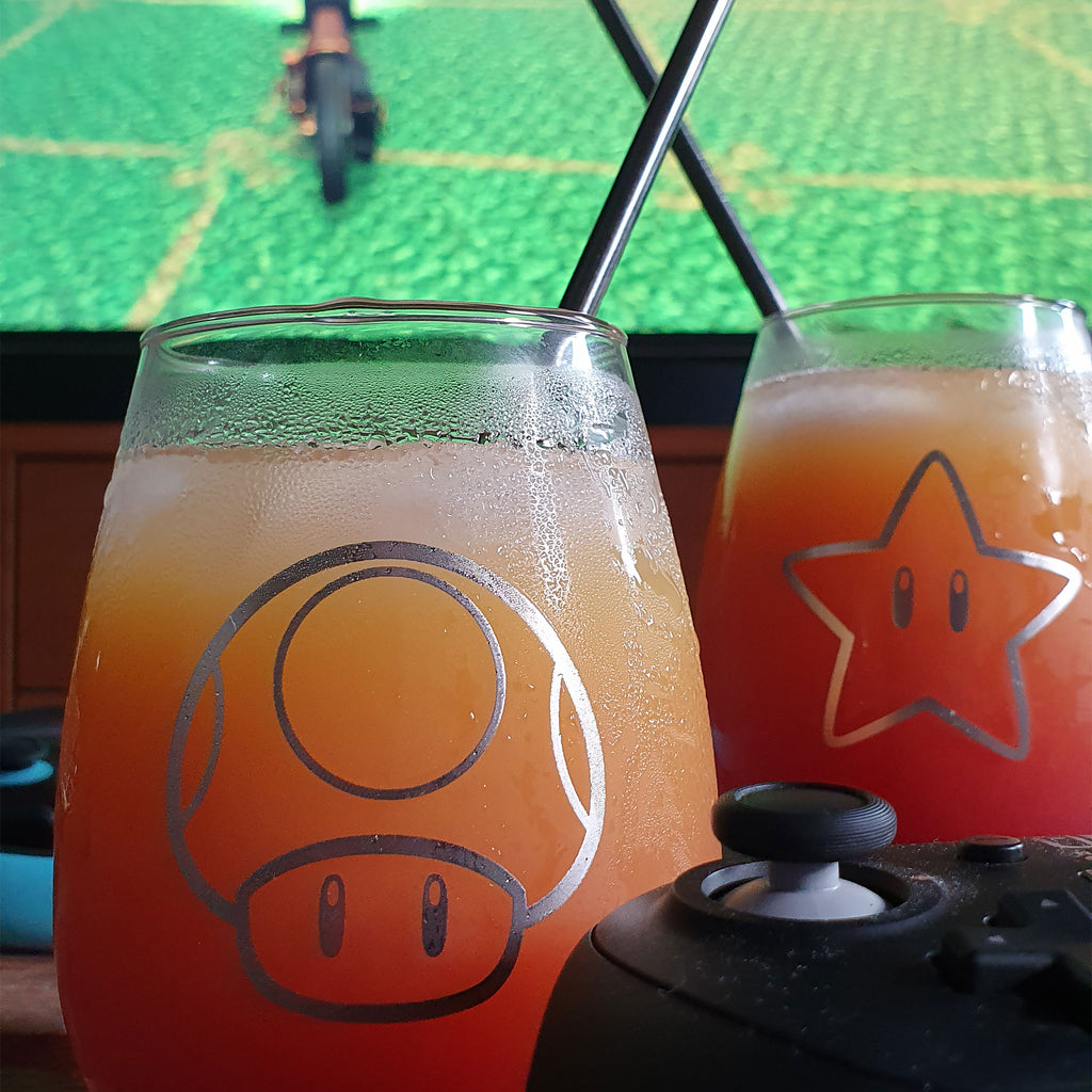 Produktbild Super Mario - Star & Super Pilz Gläser 2er Set