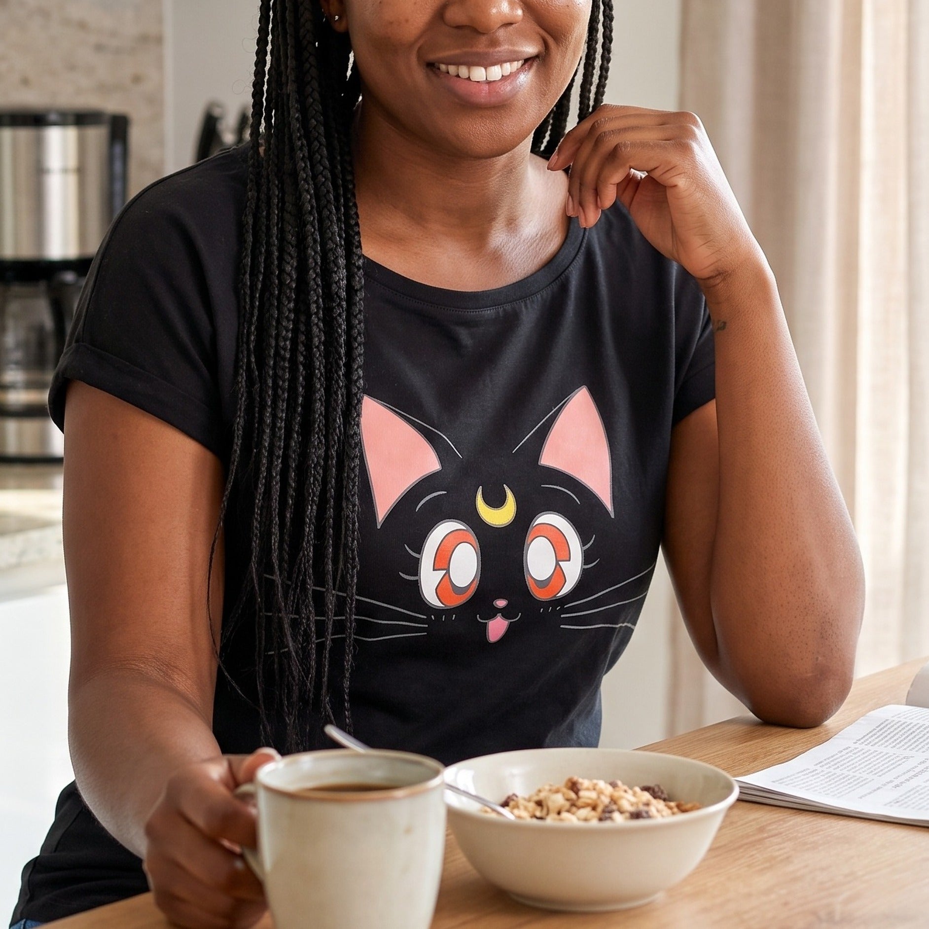 Produktbild Sailor Moon - Luna T-Shirt Damen schwarz