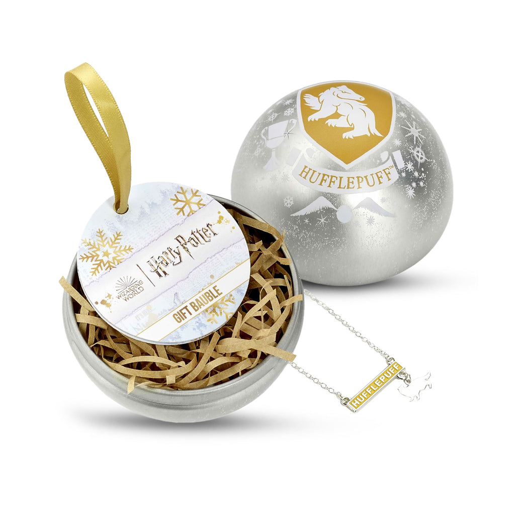 Produktbild Harry Potter - Weihnachtskugel mit Hufflepuff Wappen Kette