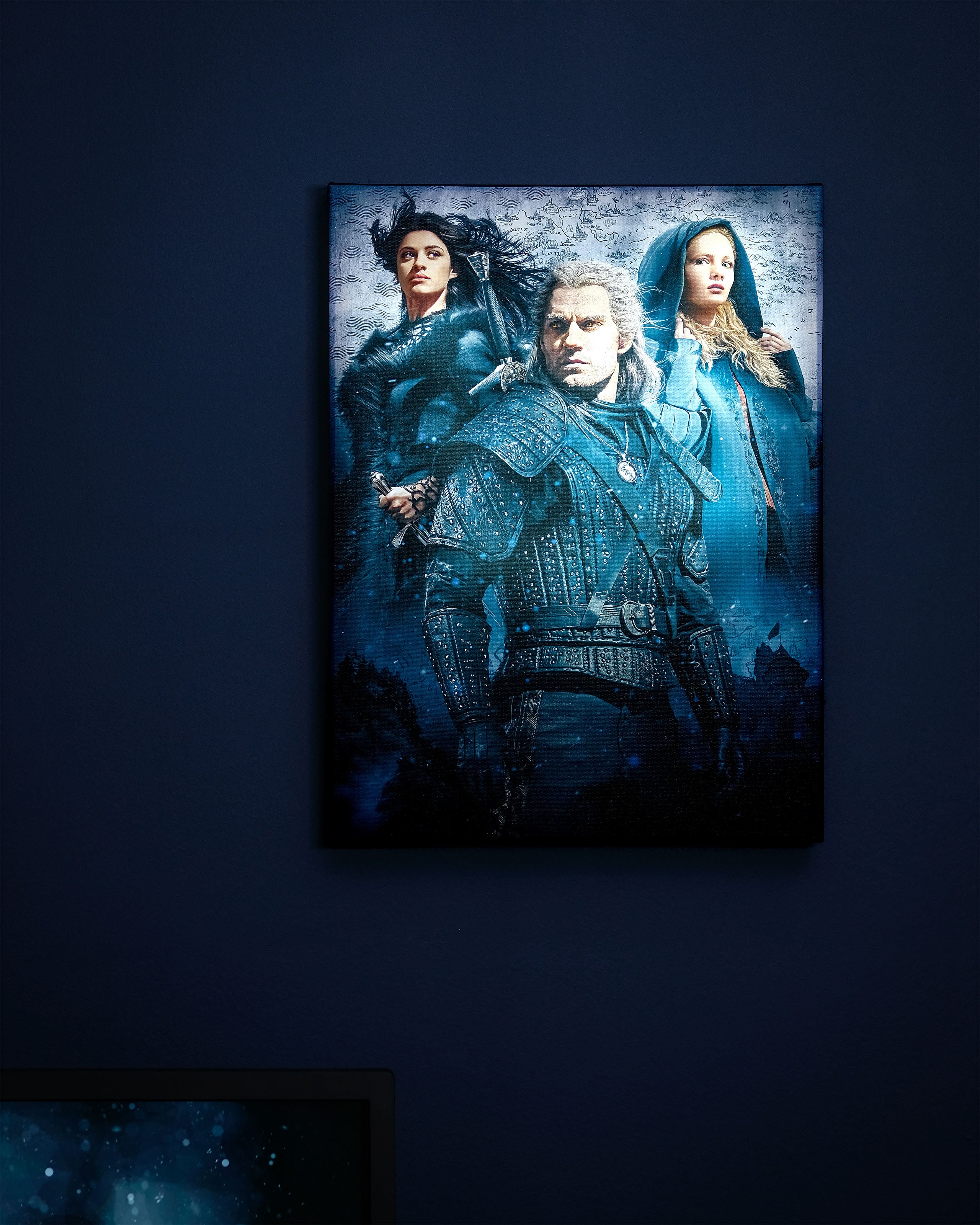 Produktbild Witcher - Ciri, Yennefer & Geralt Wandbild mit Licht