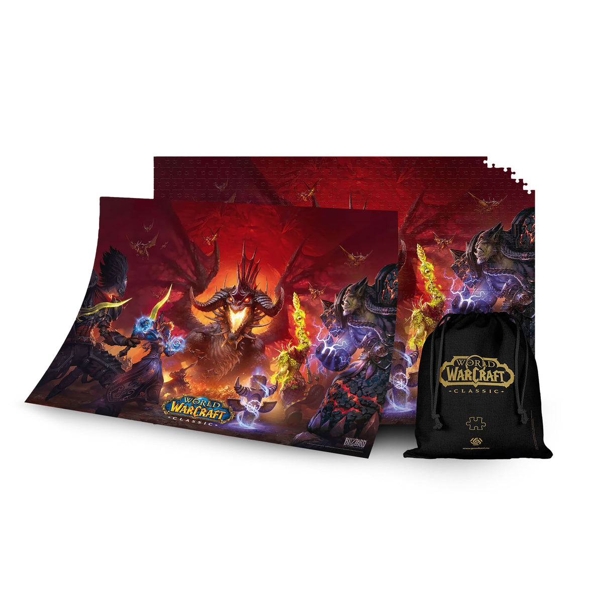 Produktbild World of Warcraft - Onyxia Puzzle mit Logo Stoffbeutel