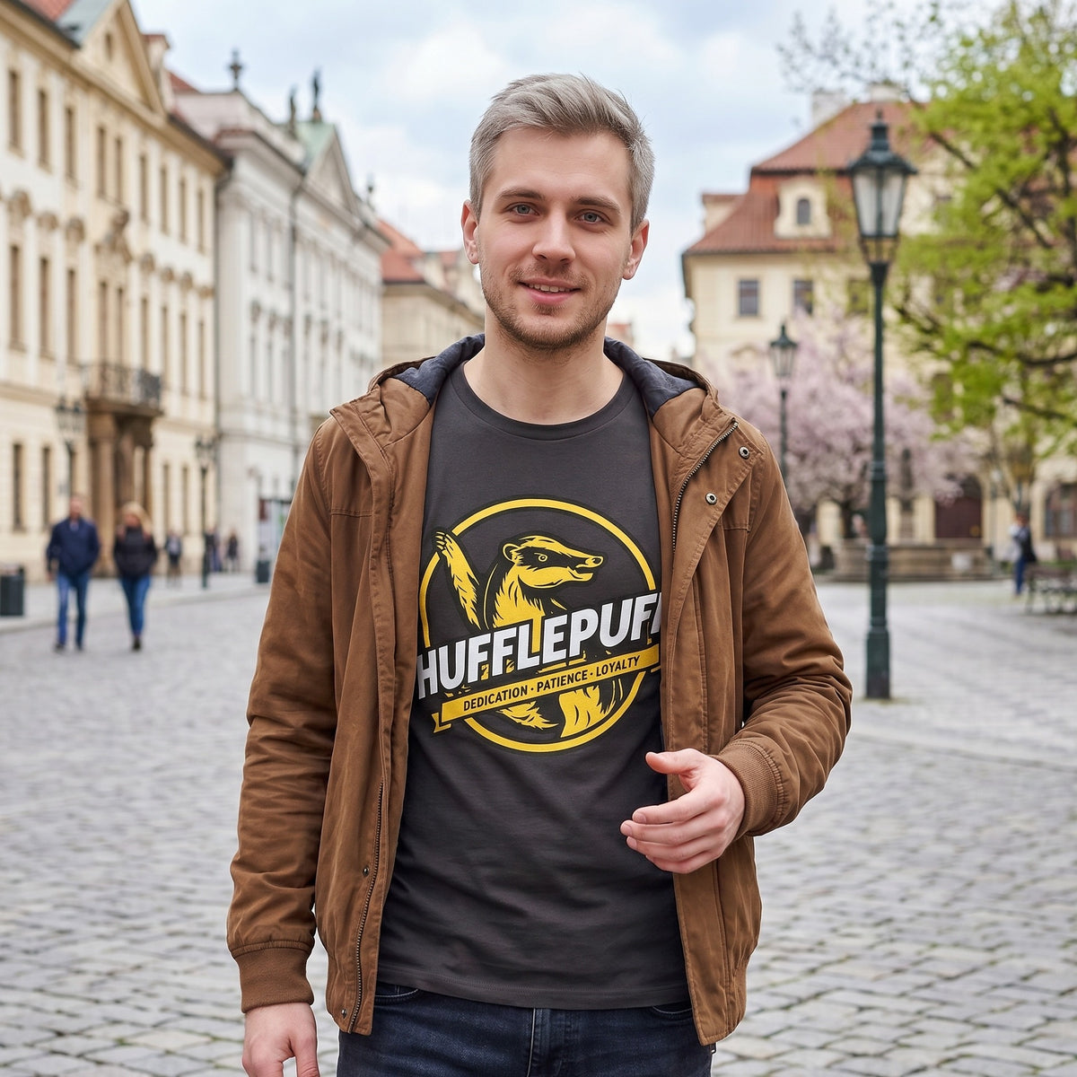 Produktbild Hufflepuff House Values T-Shirt grau - Harry Potter