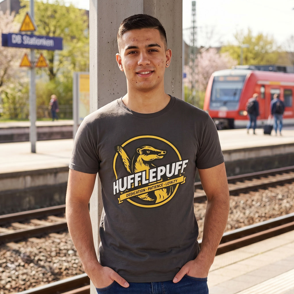 Produktbild Hufflepuff House Values T-Shirt grau - Harry Potter