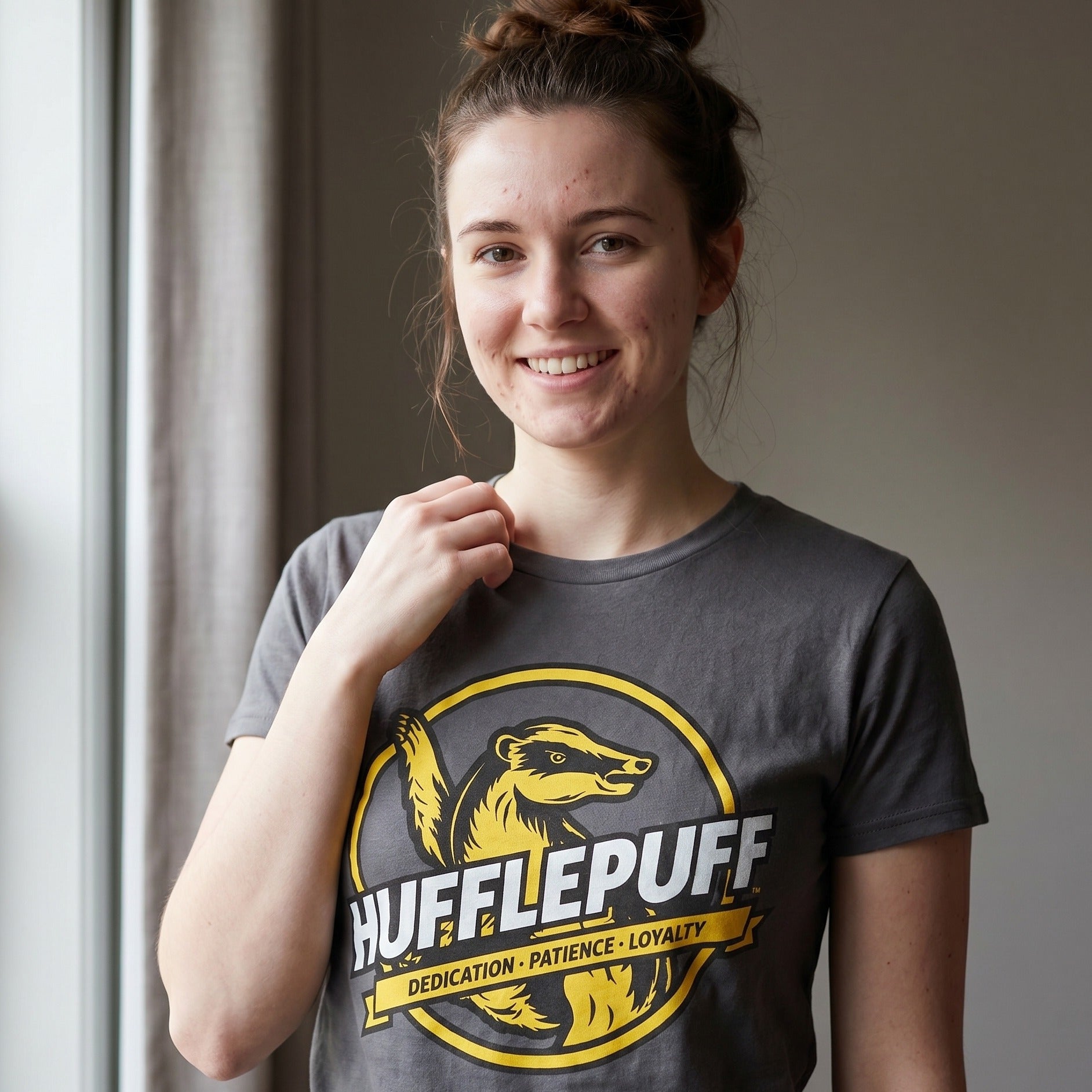 Produktbild Hufflepuff House Values T-Shirt grau - Harry Potter