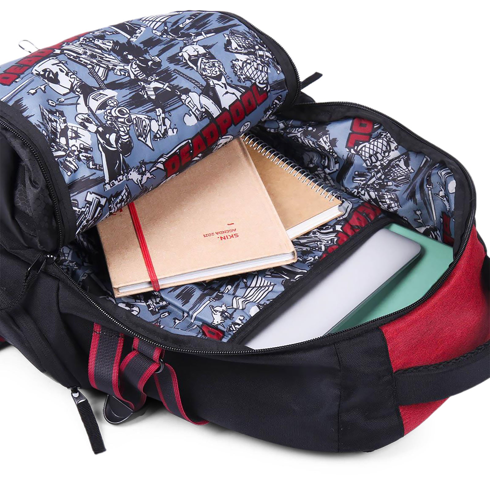 Produktbild Deadpool Logo Rucksack schwarz-rot