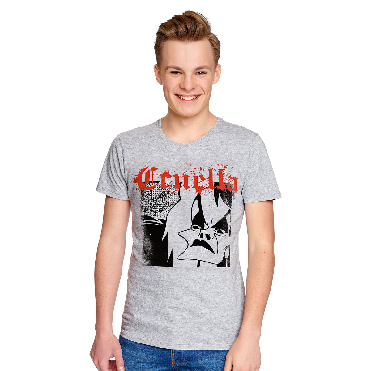 Produktbild Disney Villains - Splatter Cruella T-Shirt grau