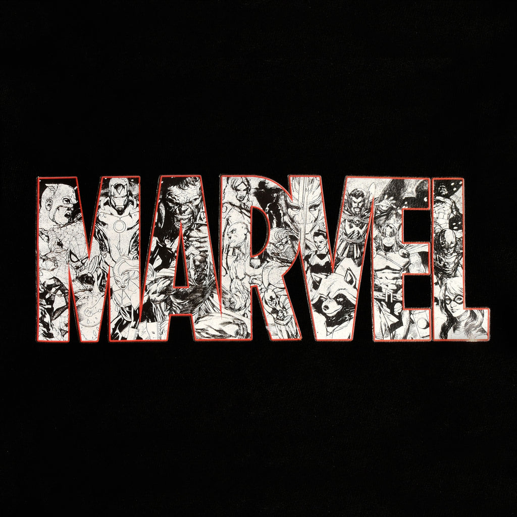 Produktbild Marvel Comic Logo Hoodie Kinder schwarz