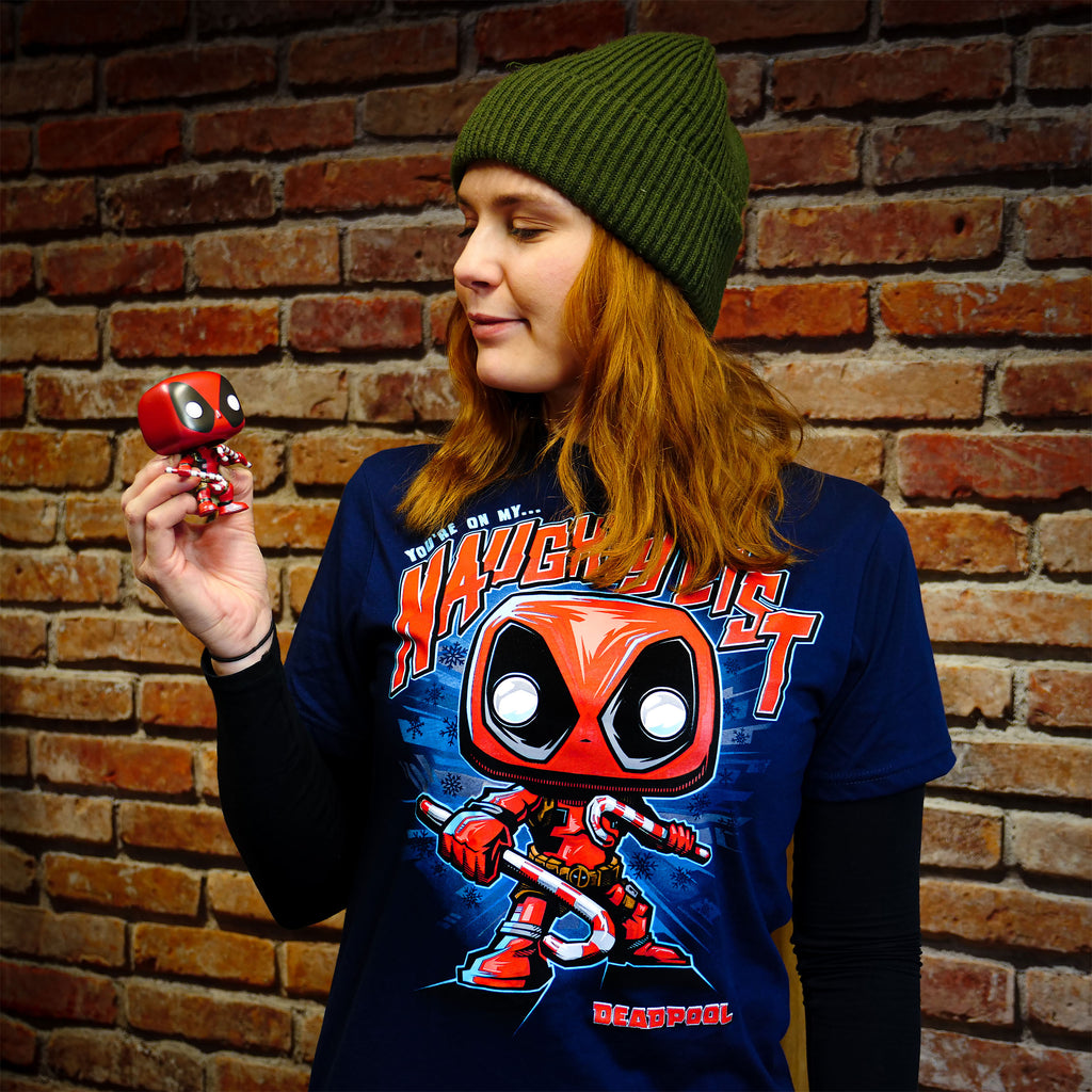 Produktbild Deadpool Christmas T-Shirt mit Funko Pop Figur