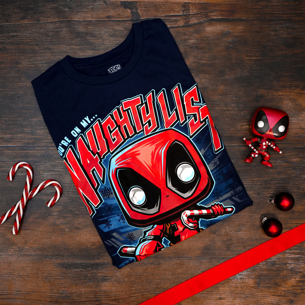 Produktbild Deadpool Christmas T-Shirt mit Funko Pop Figur