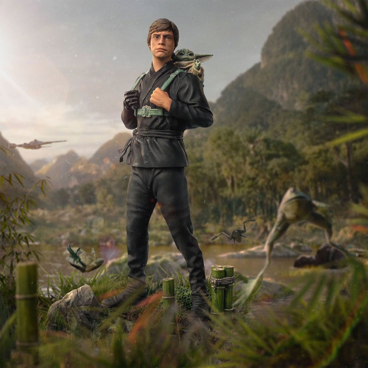 Produktbild Luke Skywalker & Grogu Training Statue limitiert - Star Wars The Book of Boba Fett