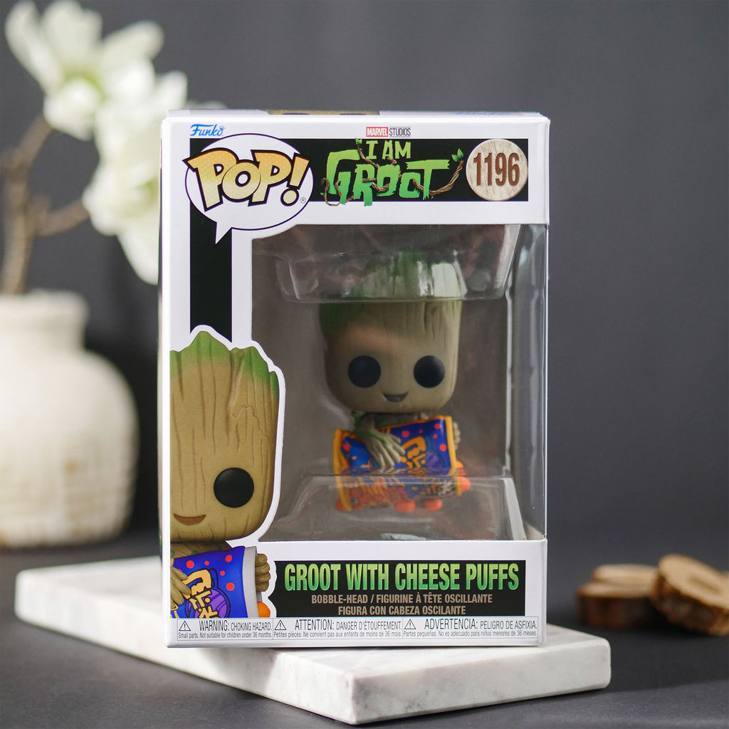 Produktbild I Am Groot - Groot mit Käsebällchen Funko Pop Wackelkopf-Figur
