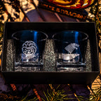 Produktbild Game of Thrones - Targaryen und Stark Wappen Gläser 2er Set